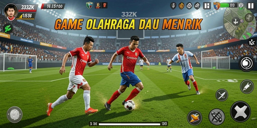 Tampilan screenshot 33ZK yang menggambarkan aksi olahraga mendebarkan.