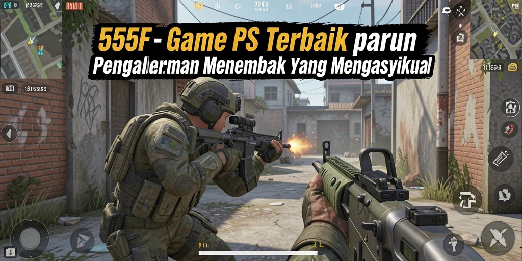 Tampilan gameplay 555F yang seru dengan aksi tembak-menembak yang intens.