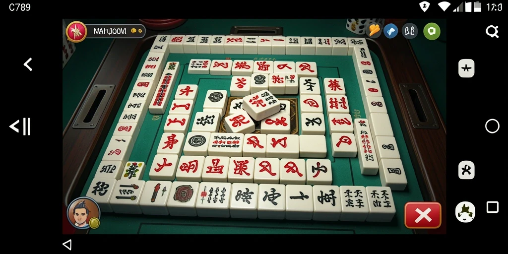 Screenshot gameplay C789 yang menunjukkan tantangan Mahjong.
