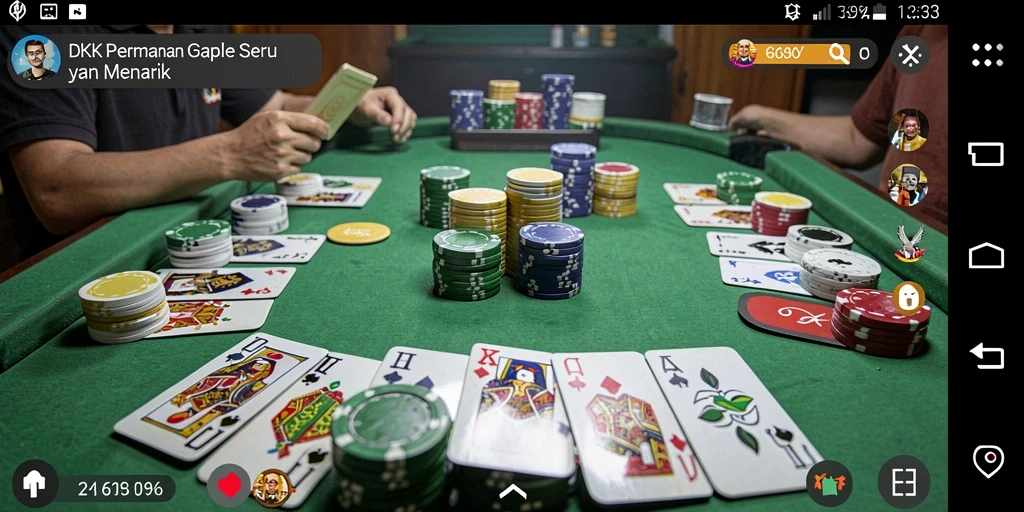 Screenshot gameplay DKK dengan tampilan menarik saat bermain Gaple.