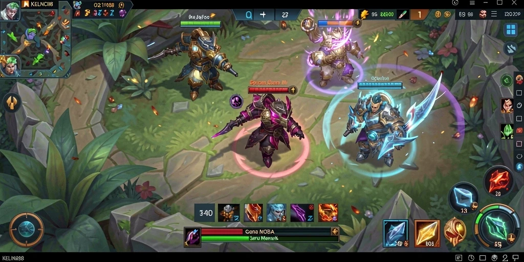 Screenshot KELINCI88 dengan aksi seru gameplay MOBA.