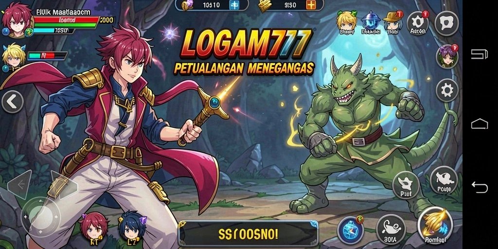 Screenshot LOGAM777 menampilkan aksi seru di dunia Anime.